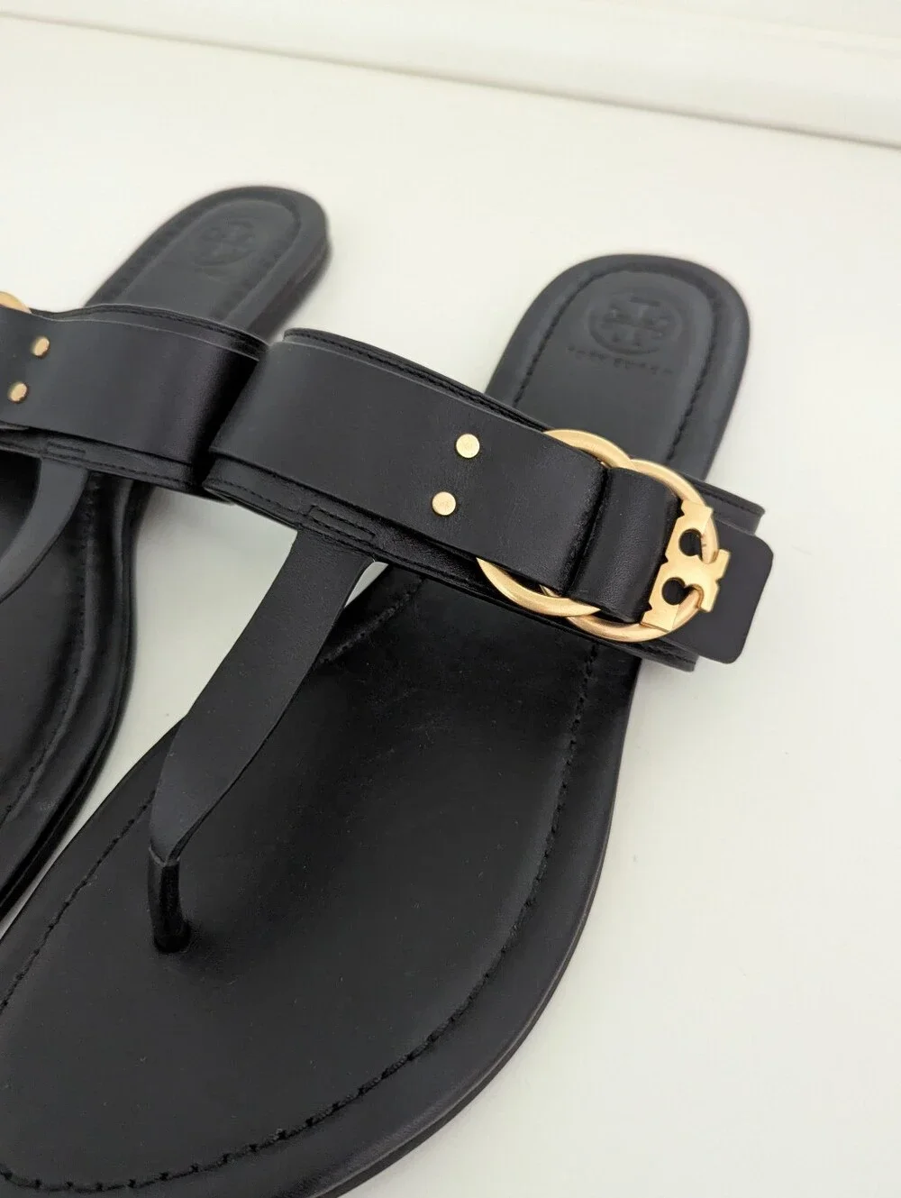 EUC! Tory Burch Marsden Sandal In Black Leather Size 10.5